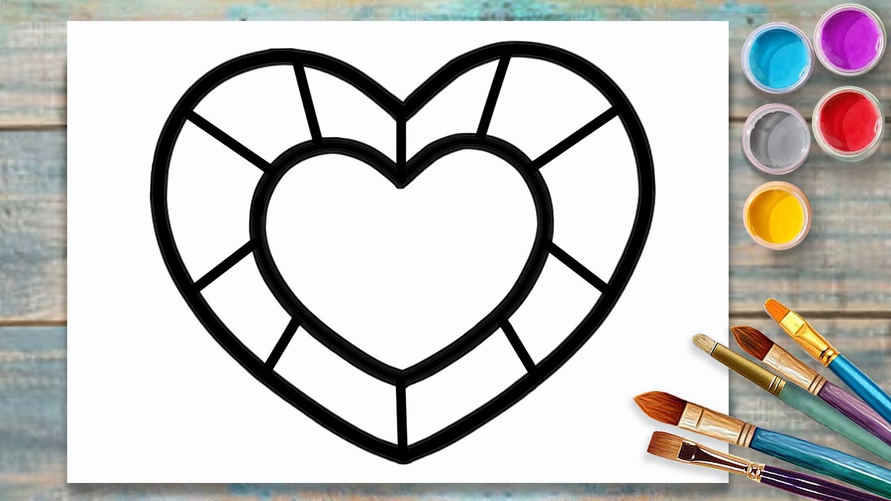 HOW TO DRAW a HEART DIAMOND step by step