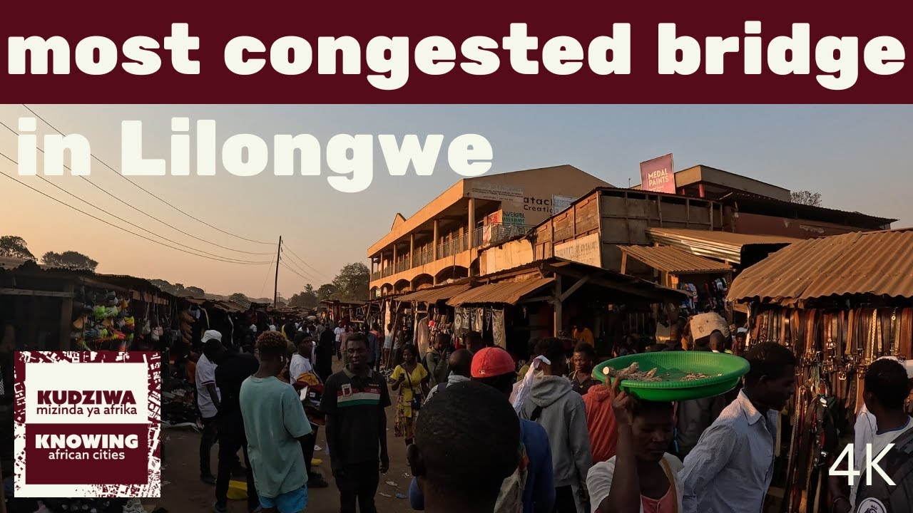 Walking across the most congested bridge in Lilongwe city