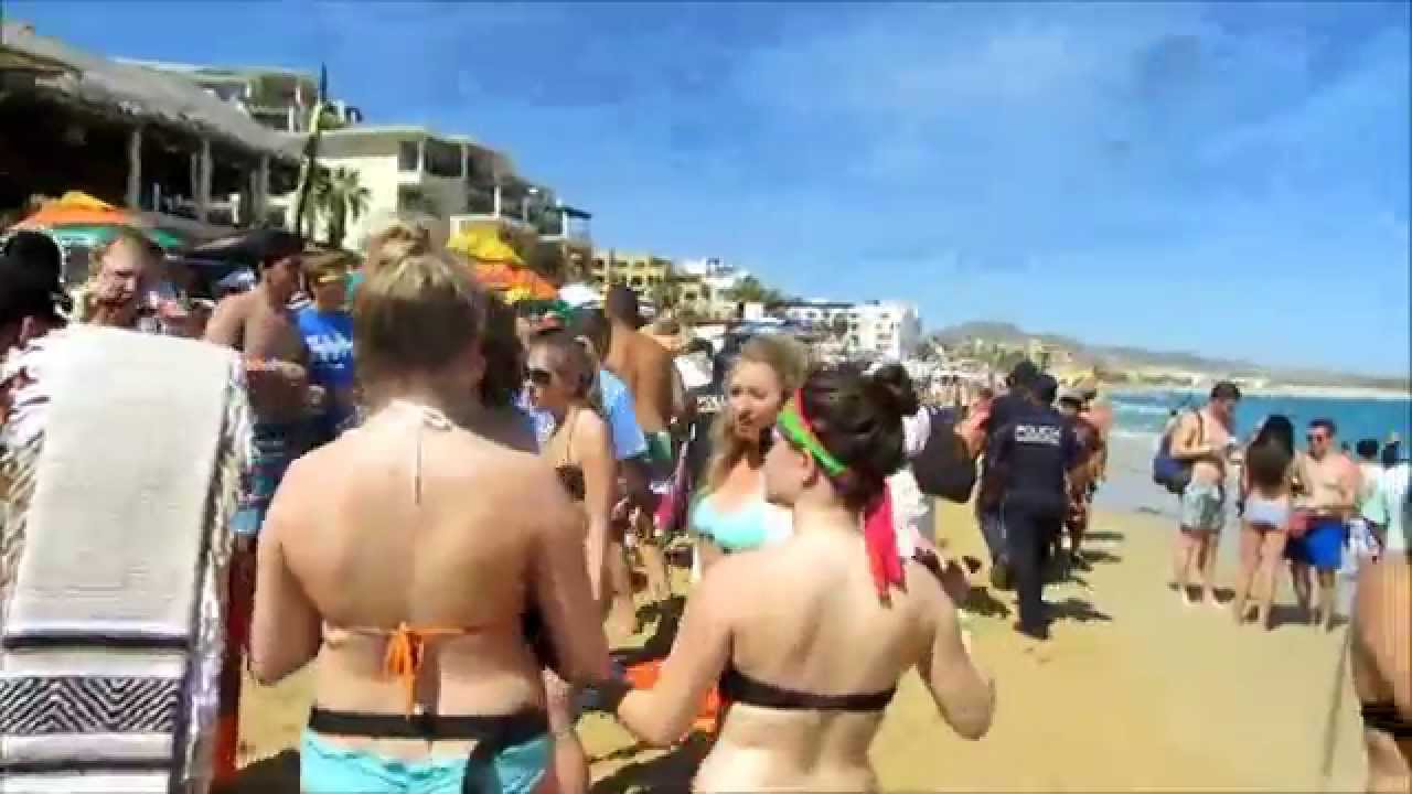 Cabo San Lucas Medano Beach and Mango Deck area Spring Break Mar 2015