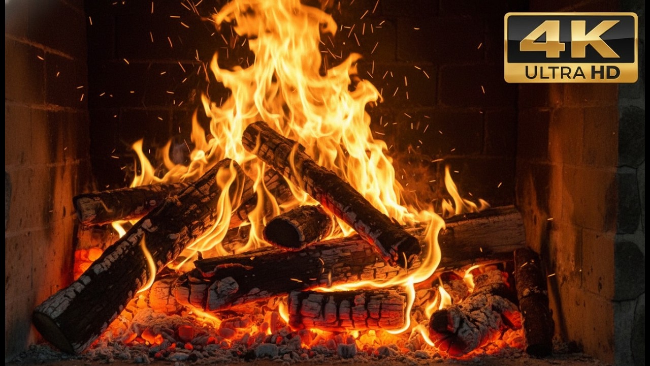 Mellow Saxophone & Fireplace Sounds 4K 🔥 Best Music for Sleeping
