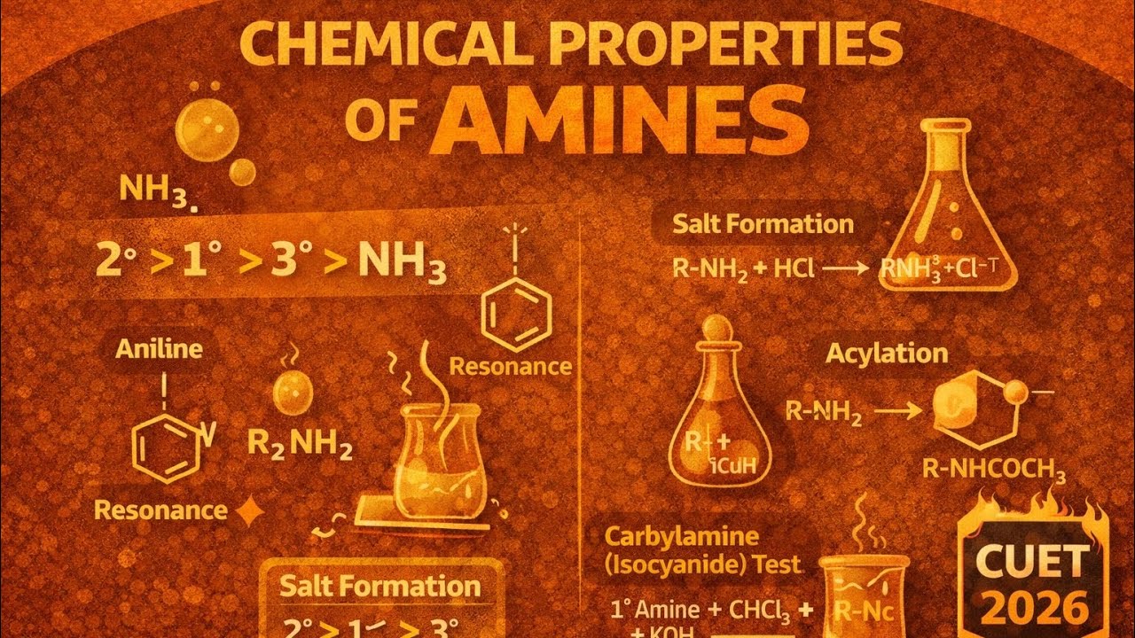 Chemical Properties of Amines Explained || CUET UG Chemistry 2026 #cuetug2026 #massgraduates