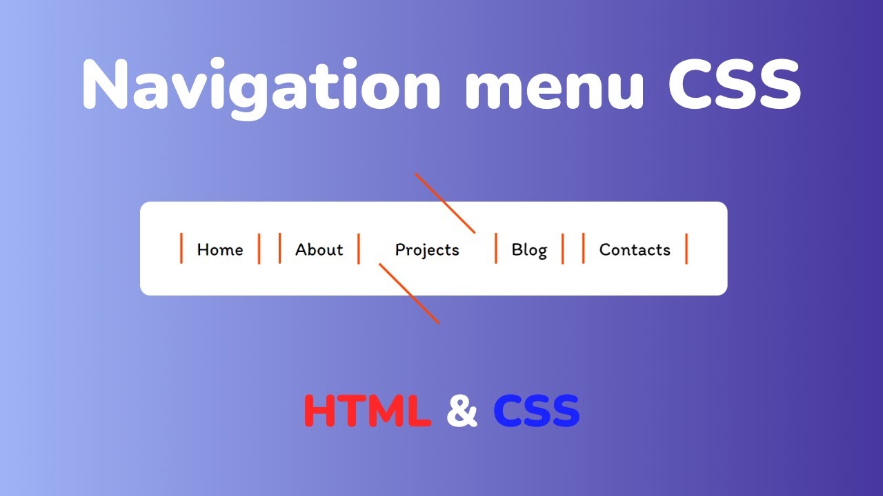 Как создать горизонтальное меню с hover effect HTML and CSS || Navigation menu HTML & CSS only