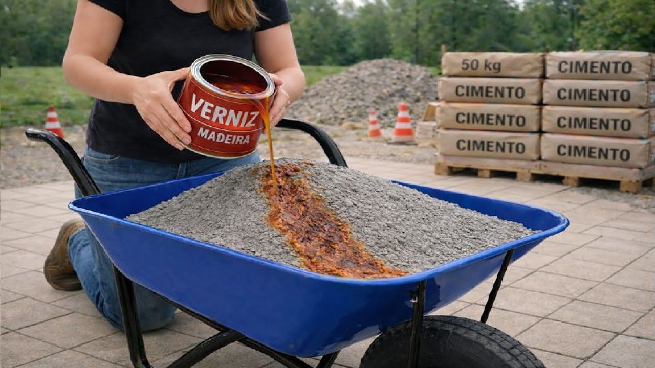 Basta misturar CIMENTO com VERNIZ e aprenda um segredo que vale milh&otilde;es de d&oacute;lares