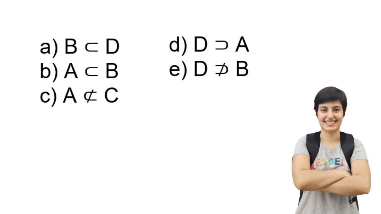 Sendo A = {1, 2}, B = {2, 3}, C = {1, 3, 4} e D = {1, 2, 3, 4}, classifique em verdadeiras (V) ou