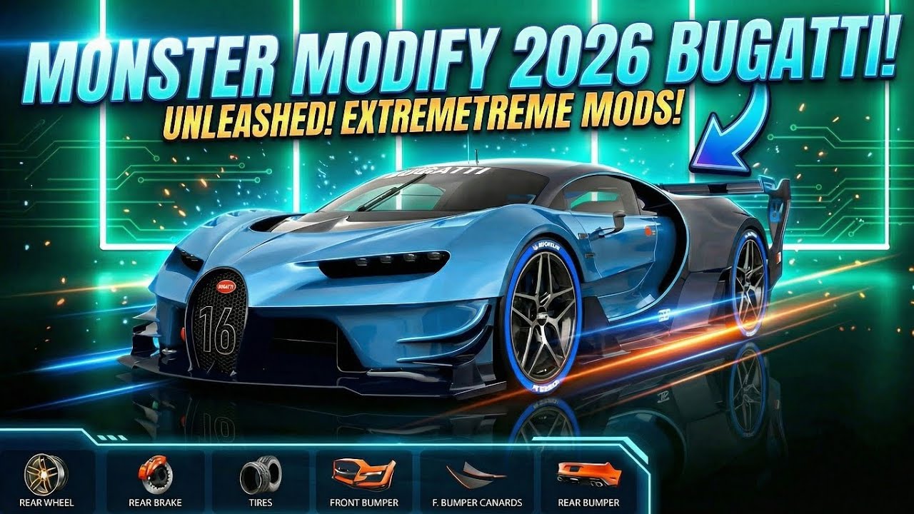 BUGATTI VISION GT MODIFICATION 🗿 monster modify #modificition #automobile 