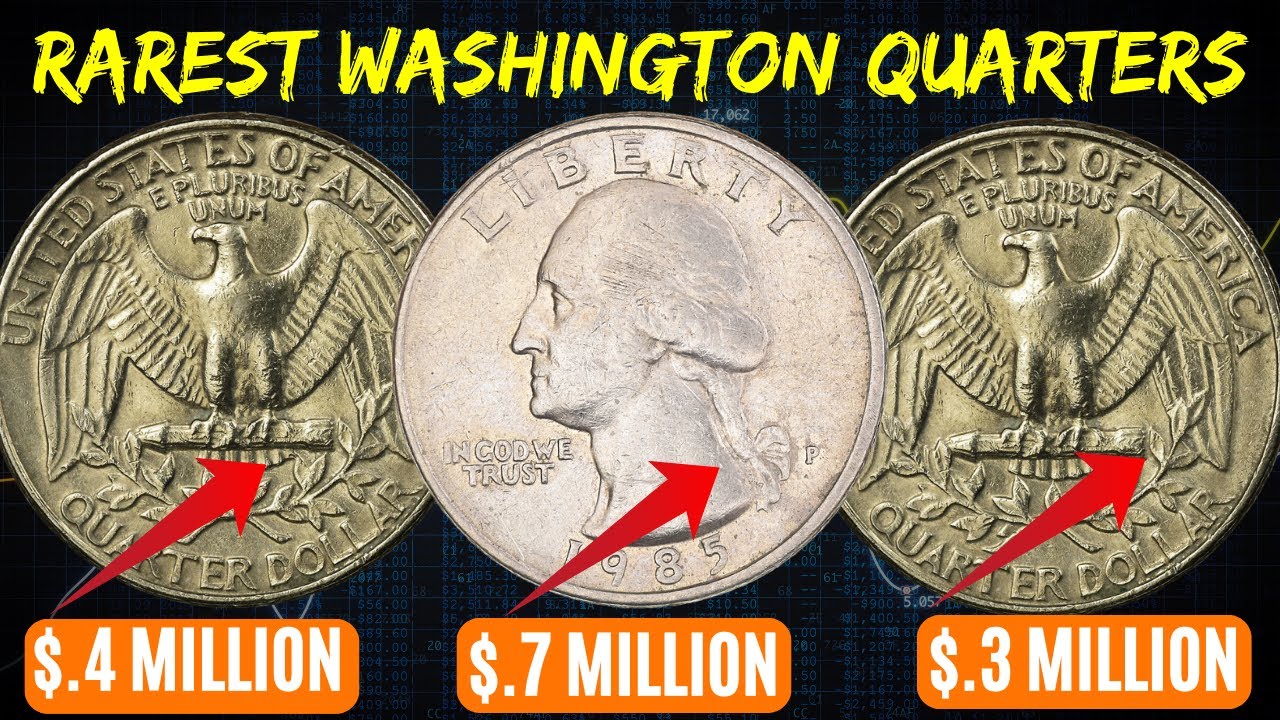 TOP 5 MOST EXPENSIVE WASHINGTON QUARTER DOLLAR COINS WORTH BIG MONEY| RAREST US QUARTERS #uscoins