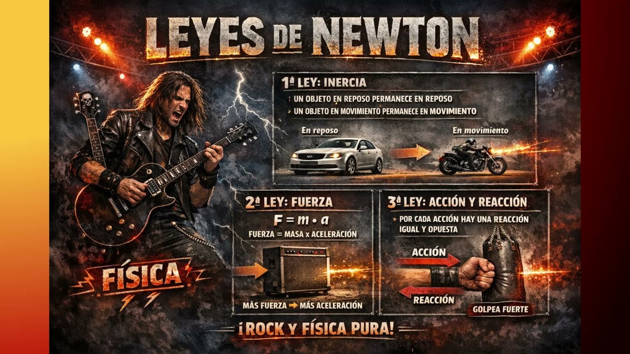 Leyes de Newton | Rock | Potente y fácil | Física 🎸