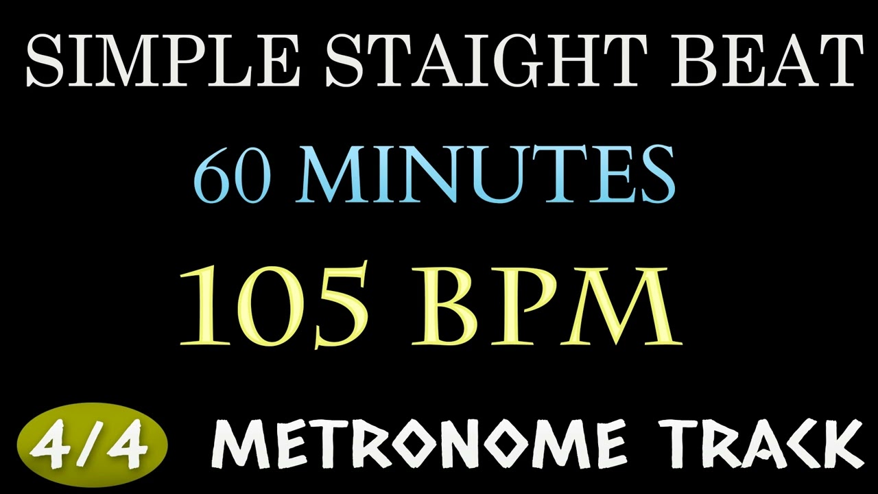 105 BPM Drum Loop - 1 HOUR ~ 4/4 Metronome Beat | Simple Straight Beat - Practice Tool - Drum Beat