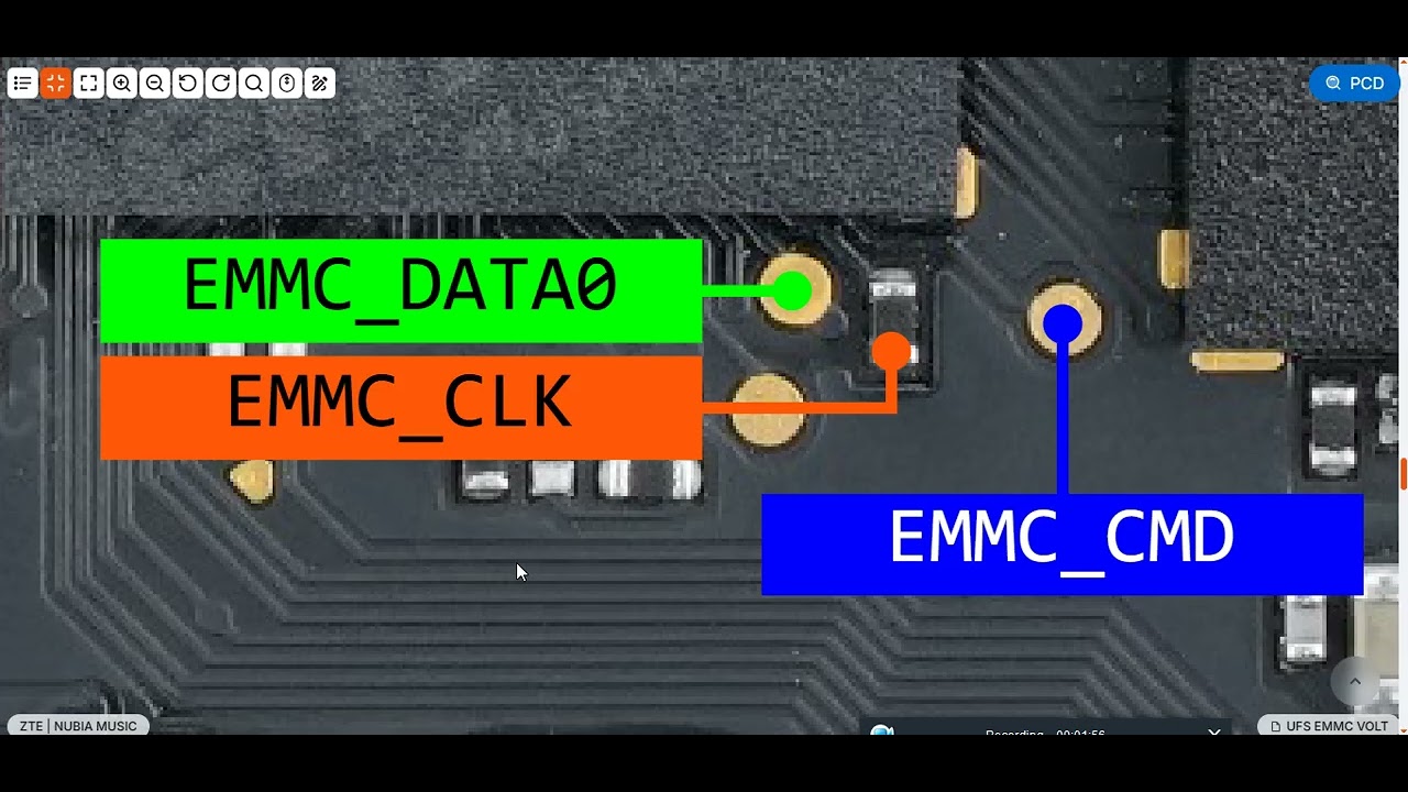 ZTE Nubia Music ISP Pinout Test Point Dead Boot Repair Solution EMMC ISP Pinout Dead Fix UFI EasyJTA
