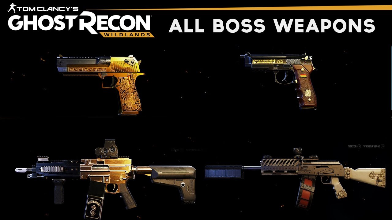 Ghost Recon Wildlands - All Boss Weapons (All Special Weapons Unlocked) with Gameplay