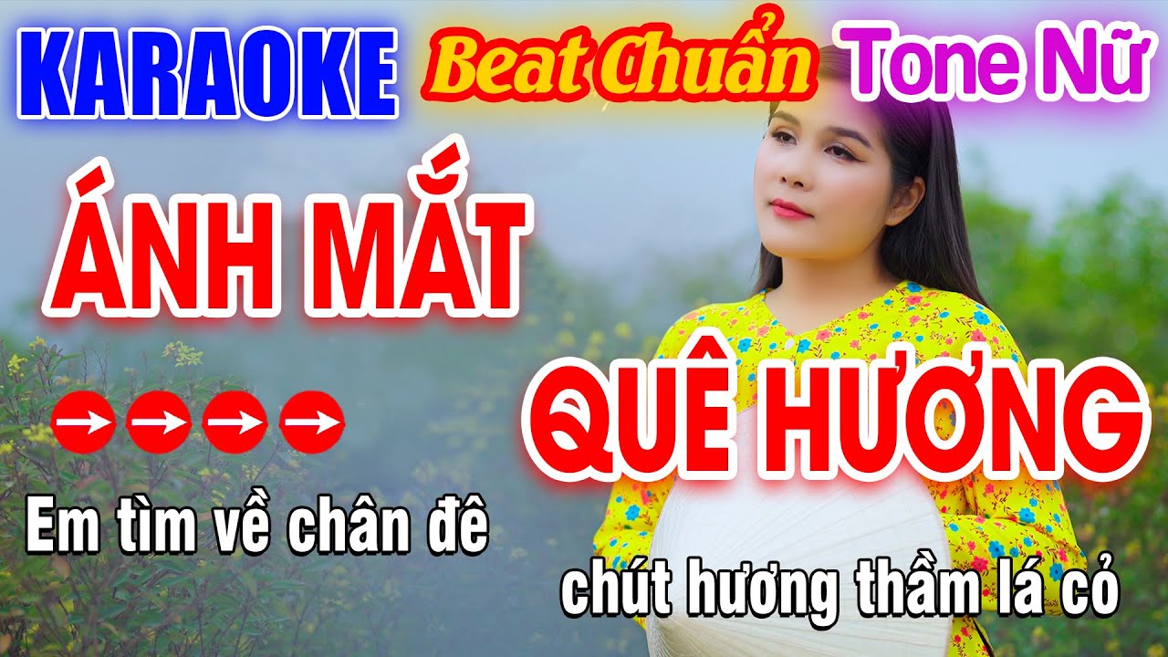 [Karaoke] ÁNH MẮT QUÊ HƯƠNG - NSUT BÙI THU HUYỀN | Beat Chuẩn Dễ Hát