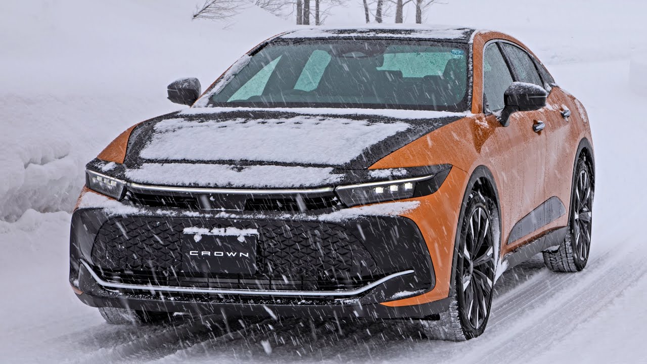 Кроссовер Toyota Crown E-Four 2023 года | Гибридная система и вождение по снегу