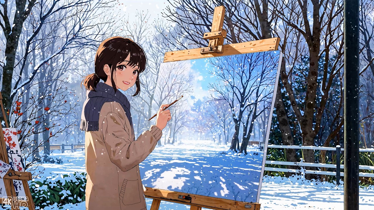 Drawing In The Snow ❄️ Cozy Winter Lofi To Start The Peaceful Days ❄️ Lofi Morning Vibes