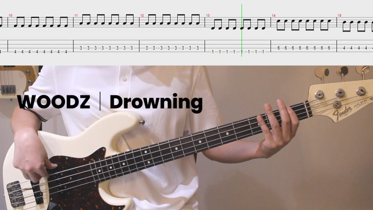 베이스 배워보자! 입문곡 추천│WOODZ - Drowning│우즈 조승연│악보│BASS TAB