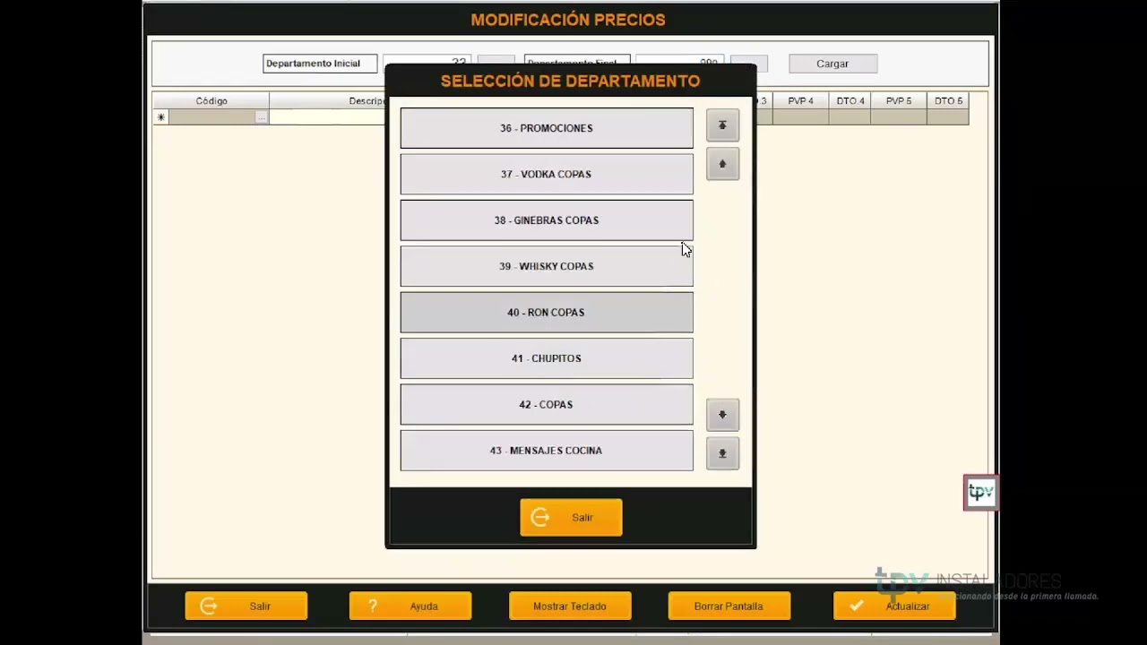 Modificar precios producto en BDP NET, clip rápido