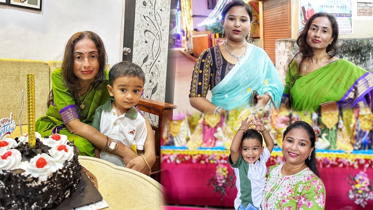 Didi's Birthday Celebration 🎂🥳 Whole Night Pandal Hopping with Family ❤️ #durgapuja2025