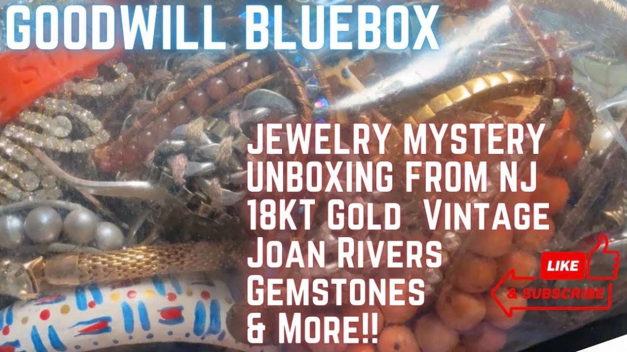 Goodwill Bluebox Jewelry Mystery Unboxing From NJ 18KT Gold Vintage Joan River Gemstones & More!