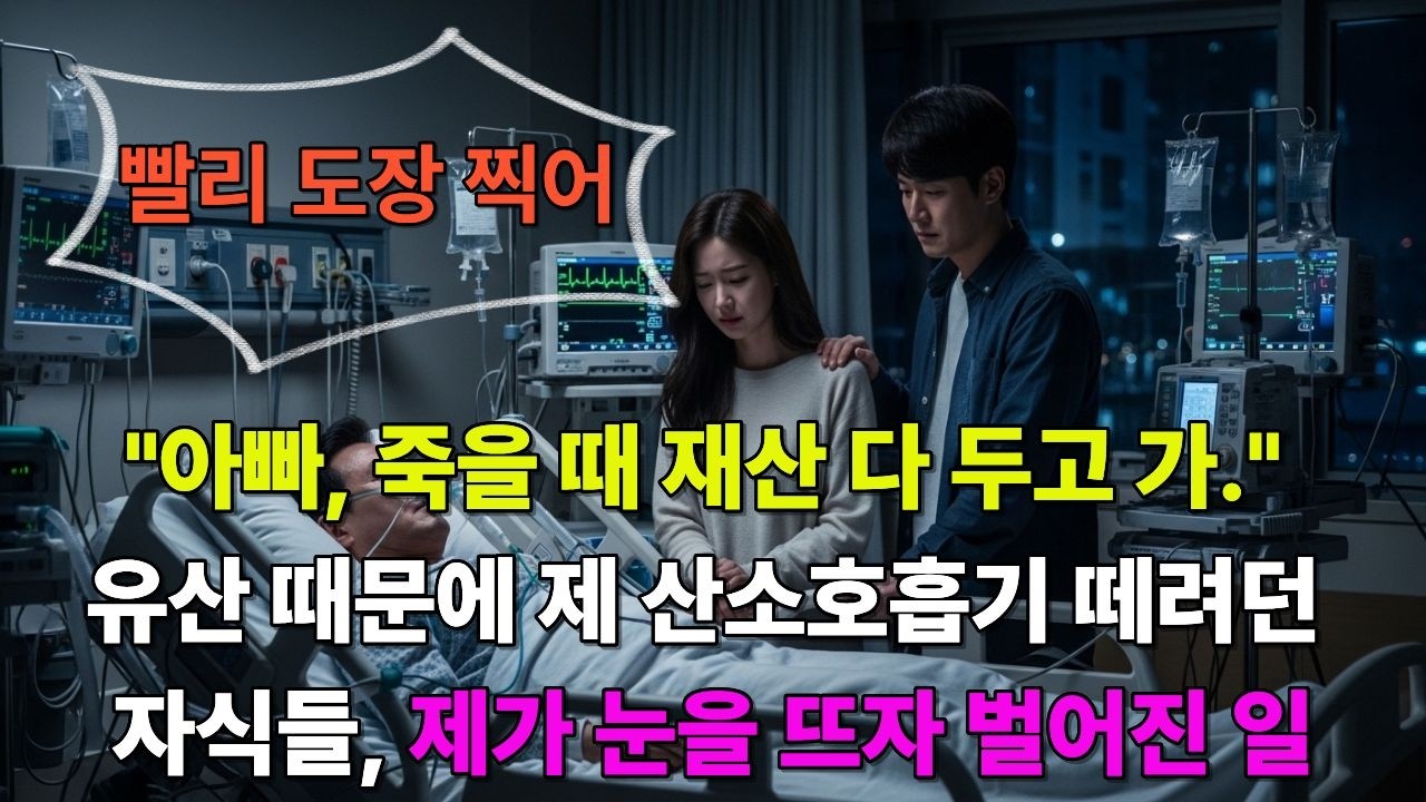 아빠, 죽을 때 재산 다 두고 가. 유산 때문에 제 산소호흡기 떼려던 자식들, 제가 눈을 뜨자 벌어진 일