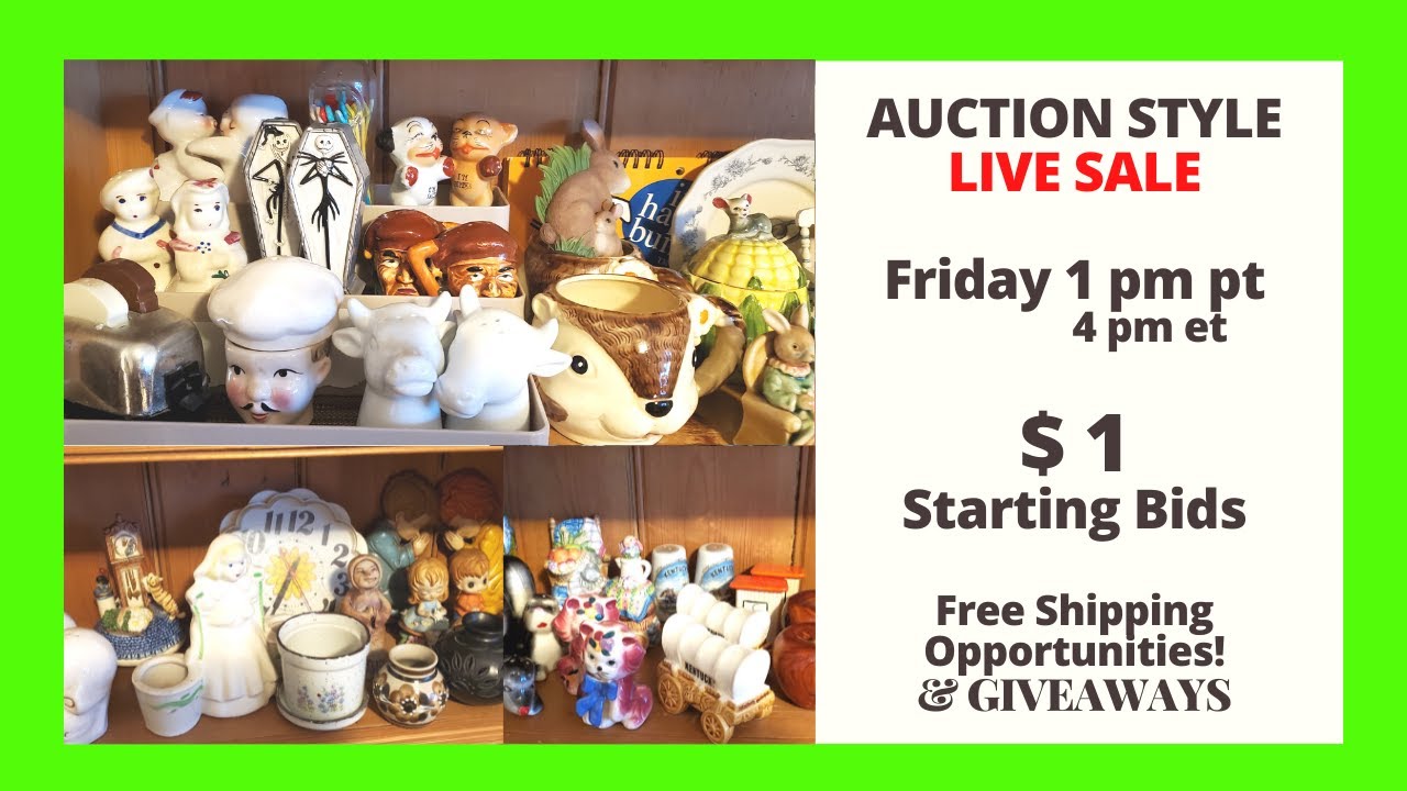 Vintage Variety LIVE SALE Auction Style $1 Starting Bids