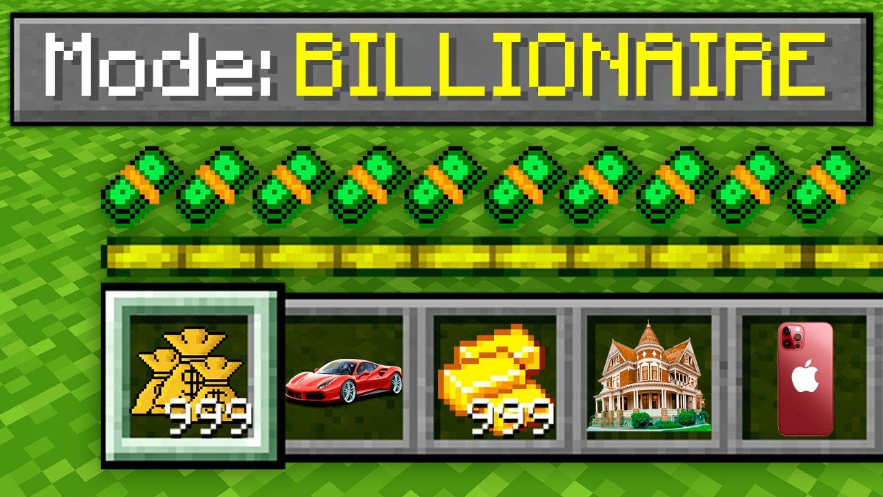 GAME MODE BILLIONAIRE! Minecraft NOOB vs PRO! 100% TROLLING INSIDE INVENTORY RICH MILLIONAIRE MONEY