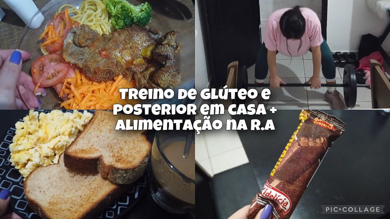 TREINO de POSTERIOR e GLÚTEO em CASA + MINHA alimentação • CHEGOU minha barra | Elayne Padilha