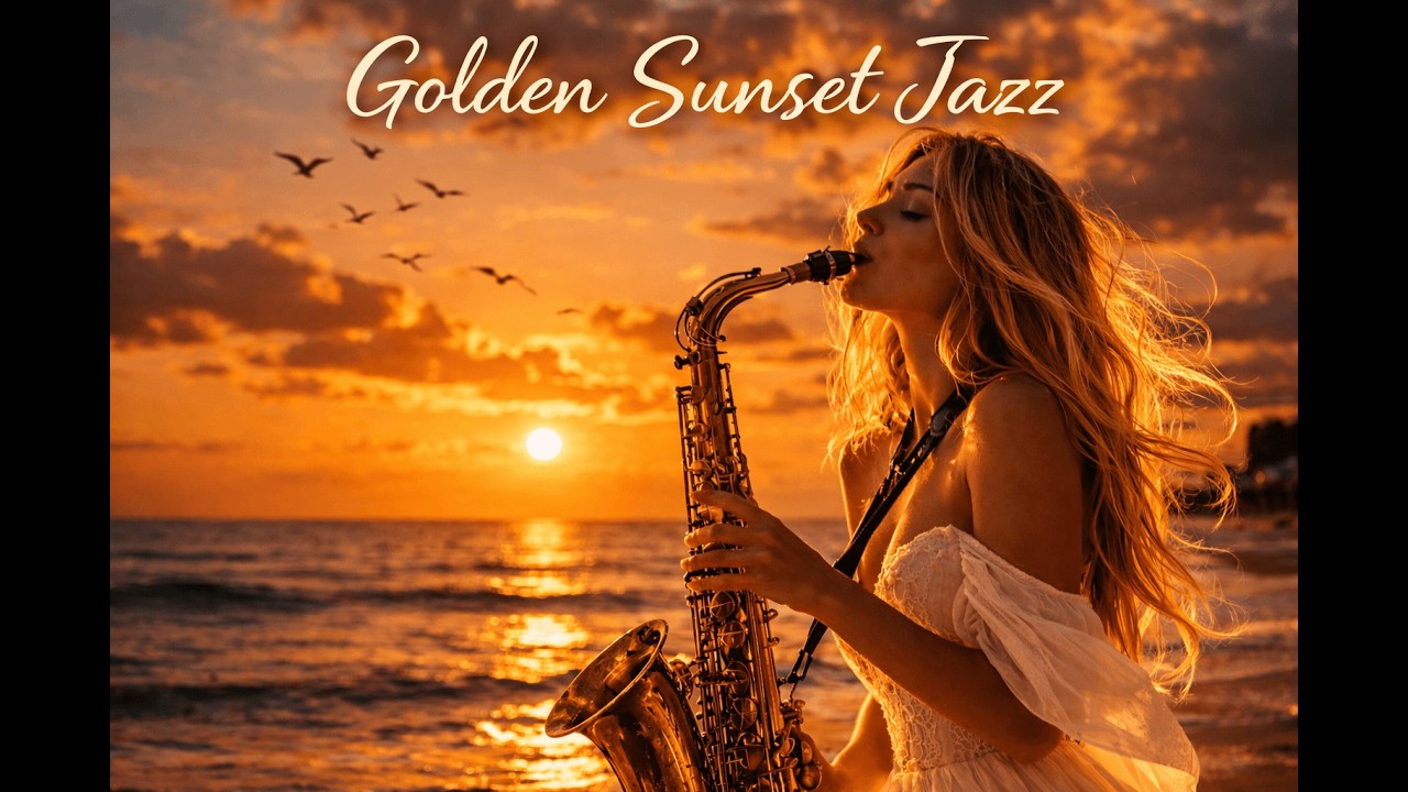 Golden Sunset Jazz Smooth Saxophone Relaxing Music by the Ocean. #jazz#smoothjazz#saxophone#sunset