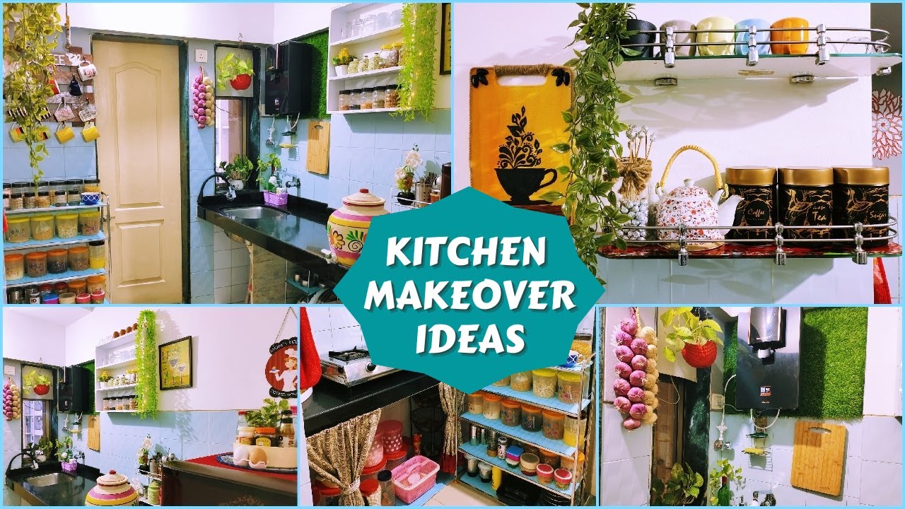 Small Kitchen Makeover on a Budget | Non Modular Kitchen Organization | Kitchen Decorating Ideas