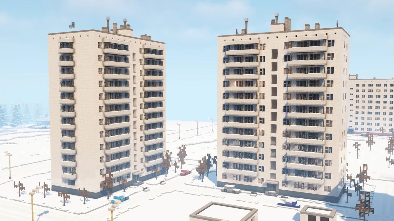 Soviet apartment building in minecraft ( Panel'ka )