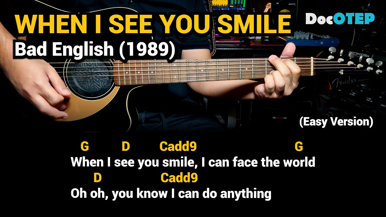 When I See You Smile - Bad English (1989) - Easy Guitar Chords Tutorial with Lyrics