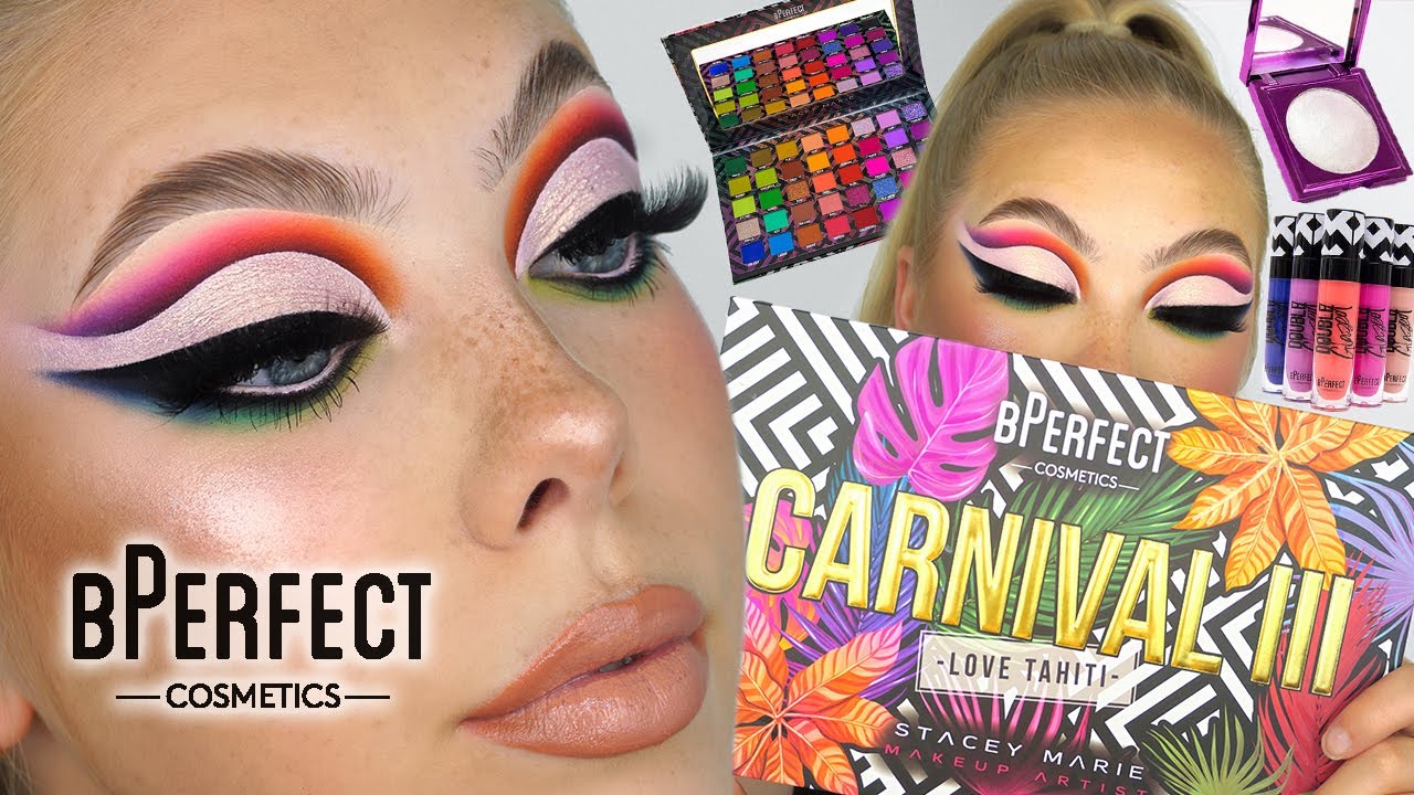 Обзор/урок по макияжу BPerfect Cosmetics X Stacey Marie MUA *CARNIVAL LOVE TAHITI COLLECTION* | L...