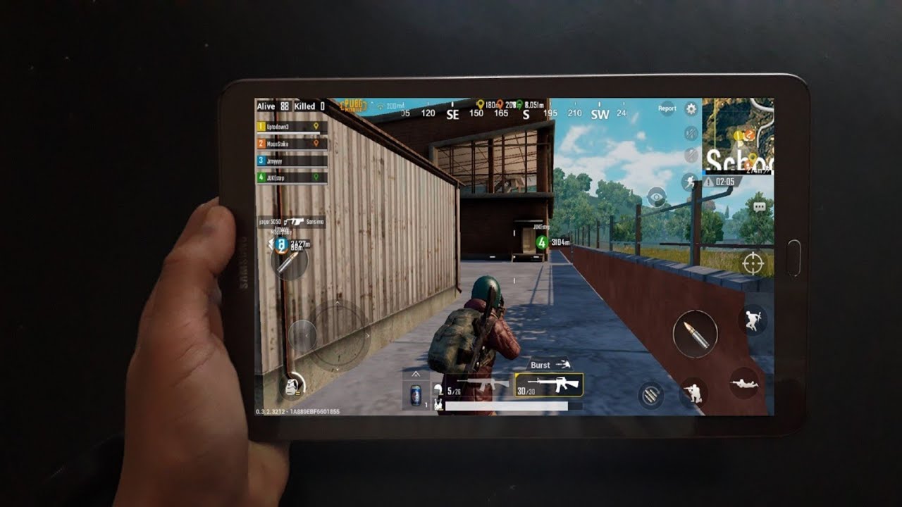 PUBG MOBILE ON GALAXY TAB E TEST GAMEPLAY