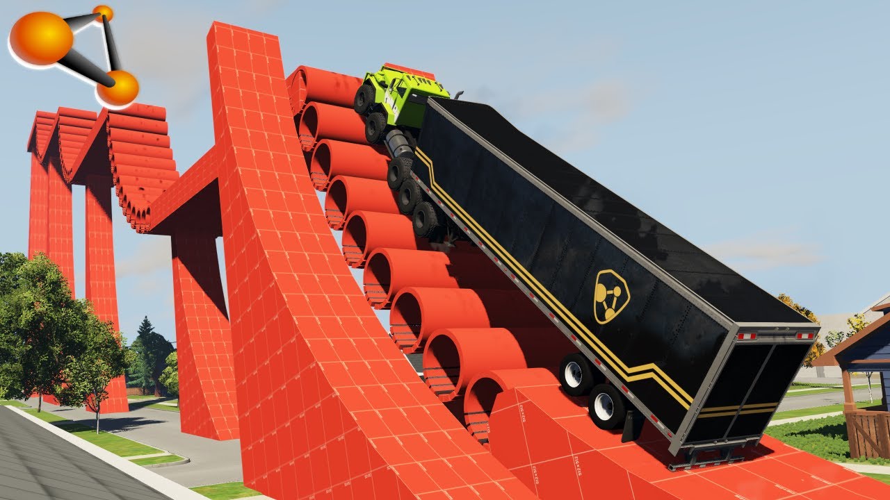 BeamNG.drive - Crazy Jumps On Trucks And Cars