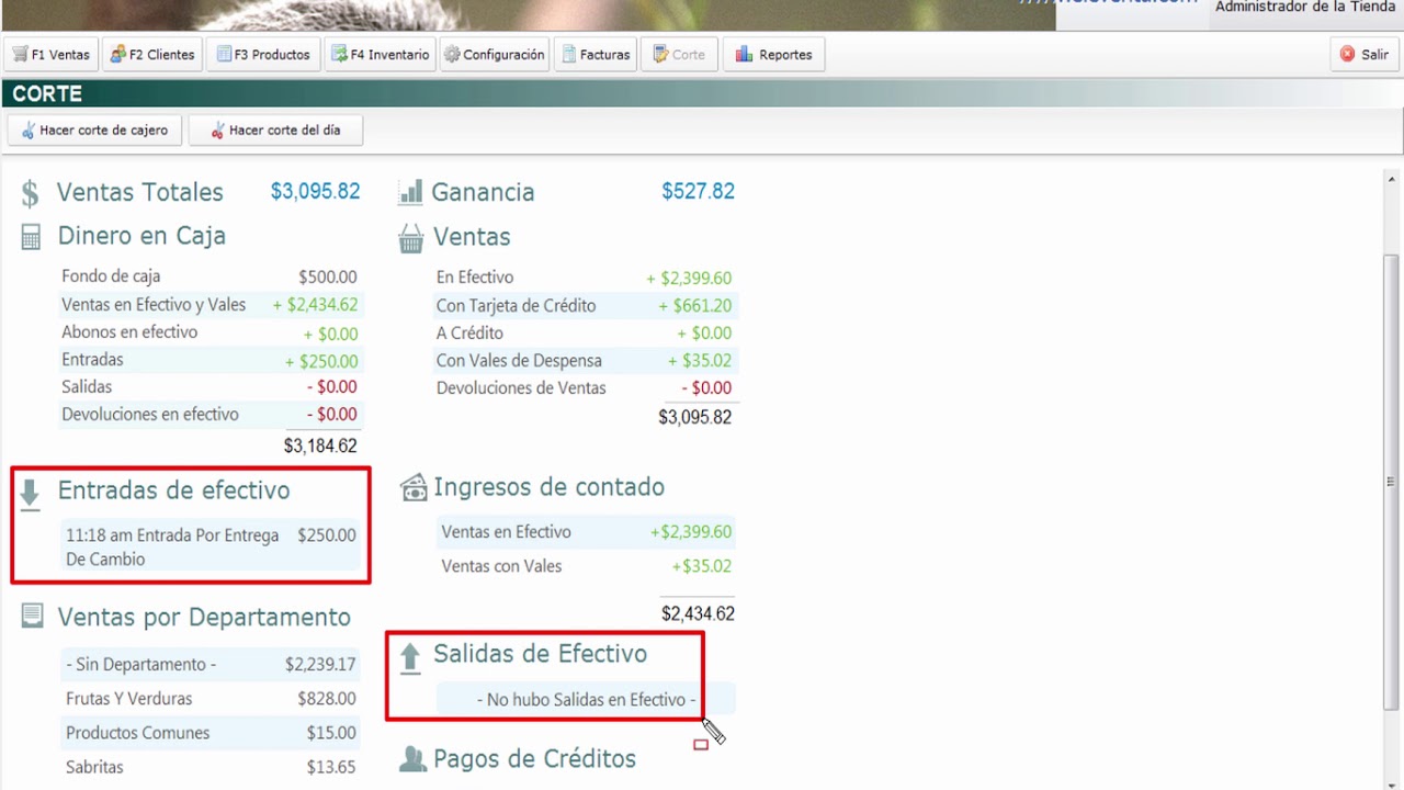 26 Curso punto de venta Eleventa, entradas y salidas de dinero