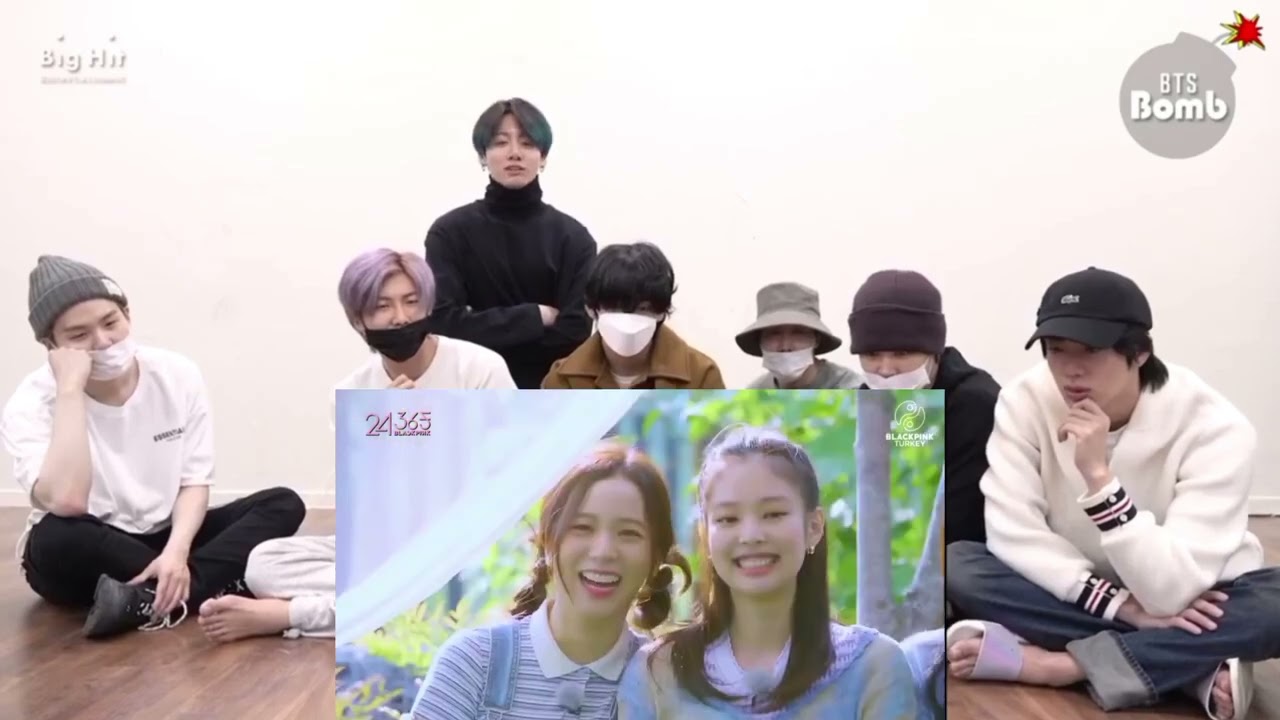 bts reaction blackpink