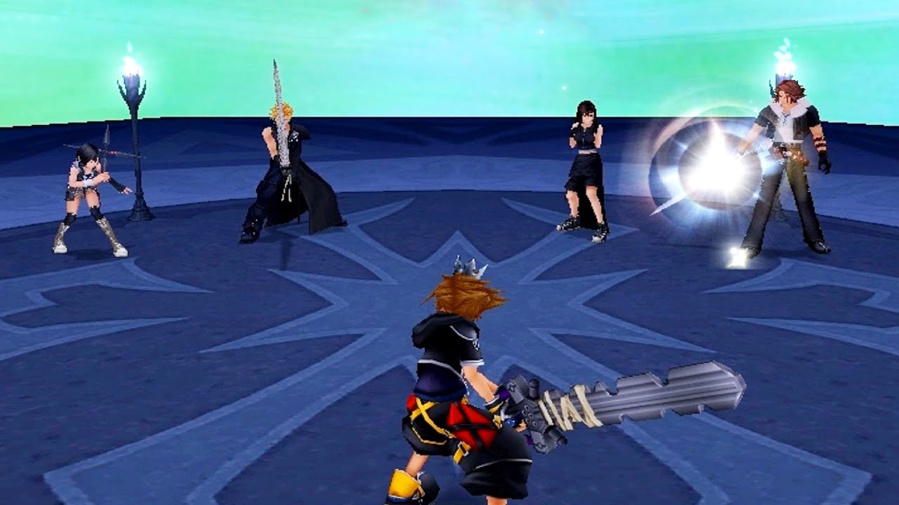 Kingdom Hearts 2: Cloud, Squall, Tifa, Yuffie Boss Fight (PS3 1080p)