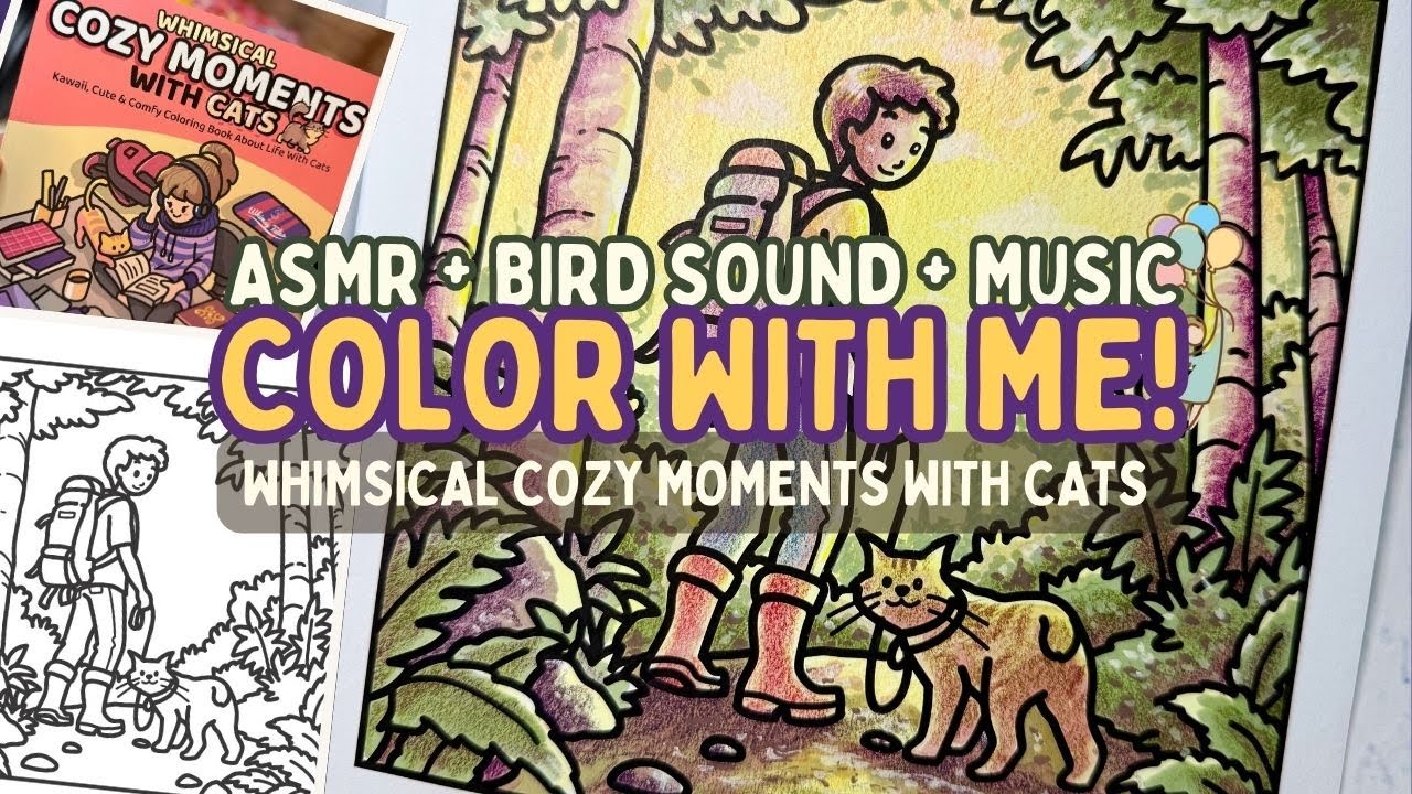Cozy ASMR Color With Me! Nature Bird Sound And Relaxing Piano Music With Ohuhu, Prismacolor & Arrtx