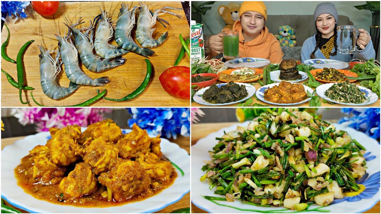 Shet Kylla Da U Shymprong + Jyllang Chutney 🦐🍤|| Prawns Curry Recipe