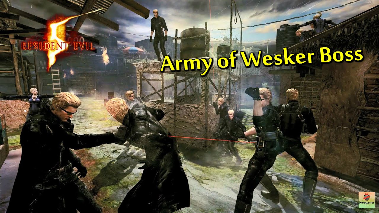 Resident Evil 5 The Army of Wesker Boss l Wesker Coat vs Wesker Midnight