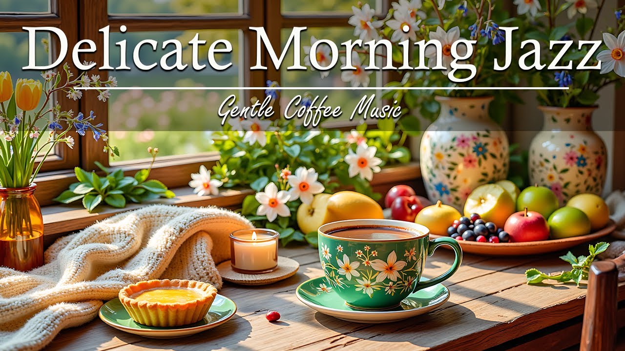 Delicate Morning Jazz ☕Cozy Jazz Cafe Piano Music & Upbeat Bossa Nova Instrumental for Start the day