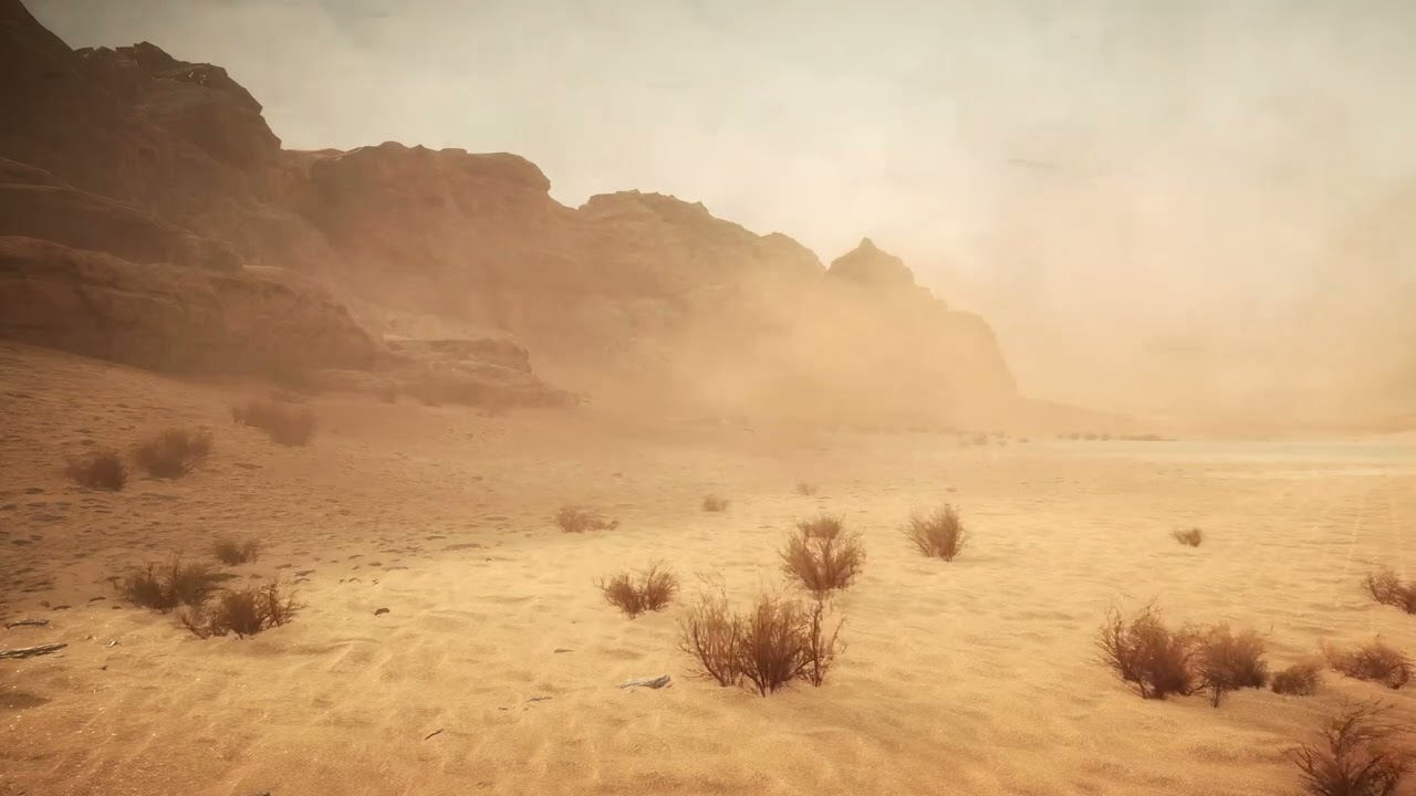 4K Sand Storm Ambience - 10 Hours of Sandstorm Sounds