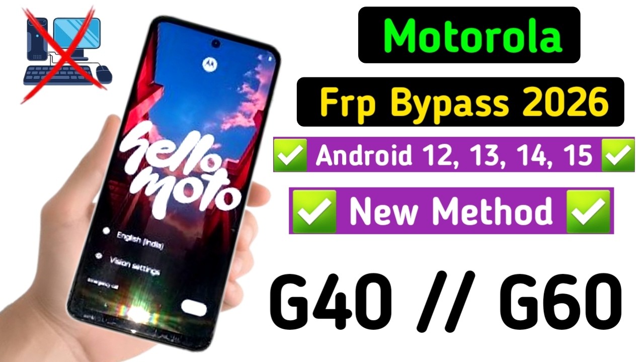Moto g40 / g60 Frp Bypass / Unlock Without PC | Android 12,13 ,14  Google Account Bypass | 100% Ok |