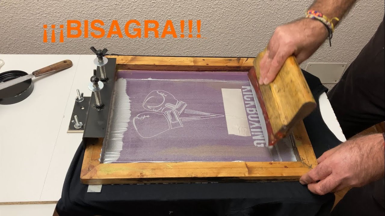 CURSO DE SERIGRAFÍA 2ª PARTE.Impresión textil  con una BISAGRA manual#artesgráficas #serigrafía