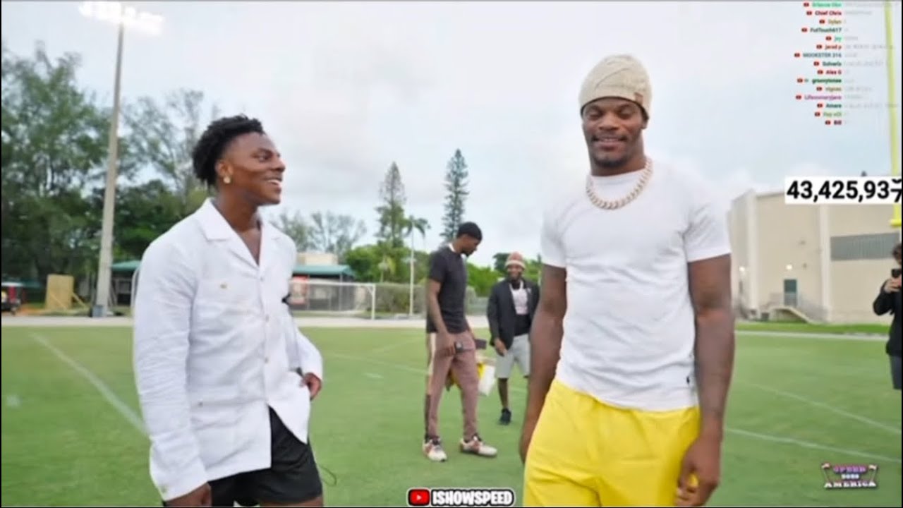 Lamar Jackson & @IShowSpeed linkup in Miami, Florida