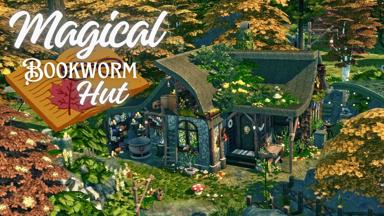 Magical Bookworm Hut 🍁🍄📚 The Sims4 relaxing Stop Motion BUILD ( No CC )