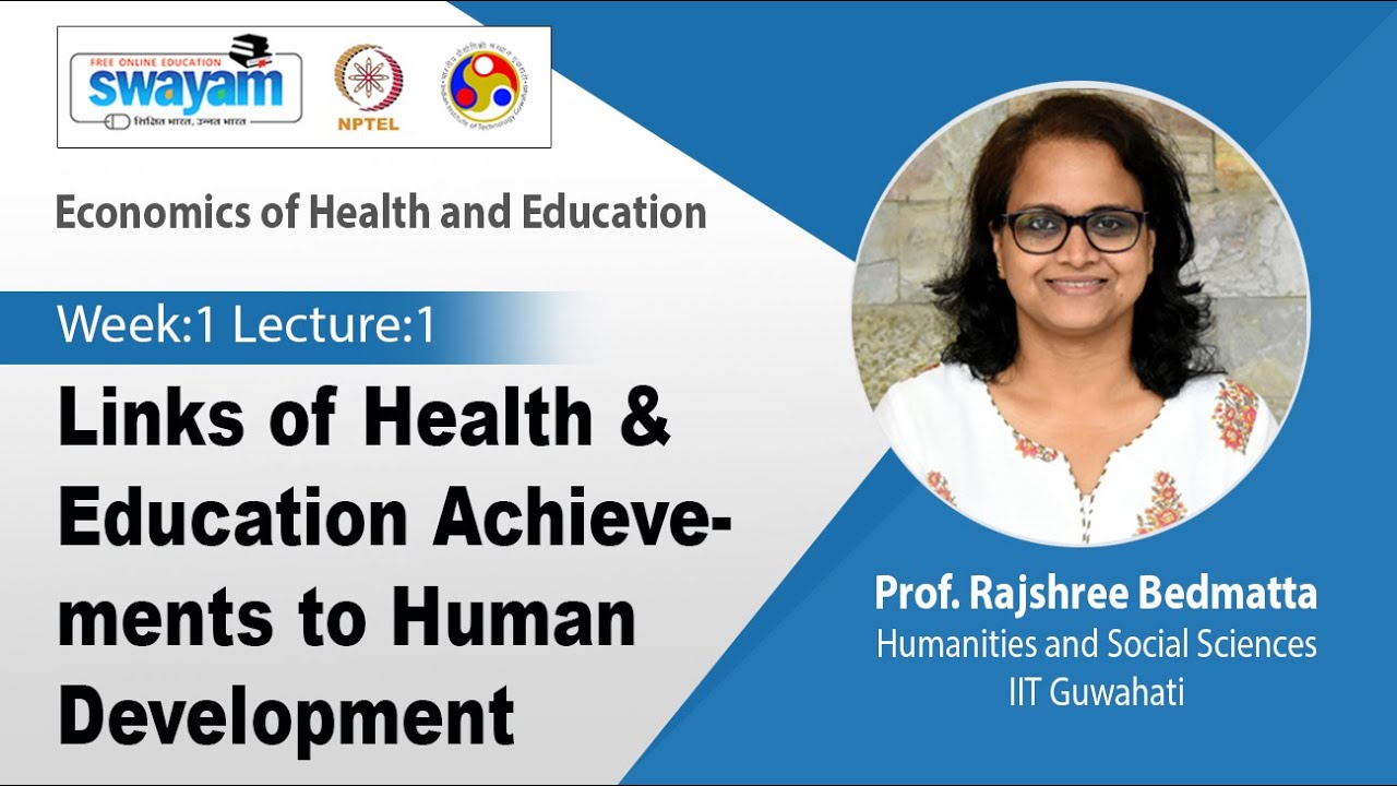 Lec 1: Links of Health & Education Achievements to Human Development