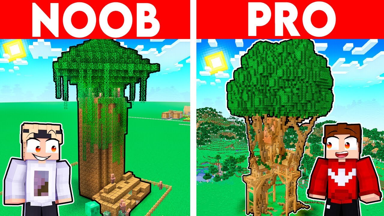 Minecraft NOOB vs PRO: BAUMHAUS BAU CHALLENGE
