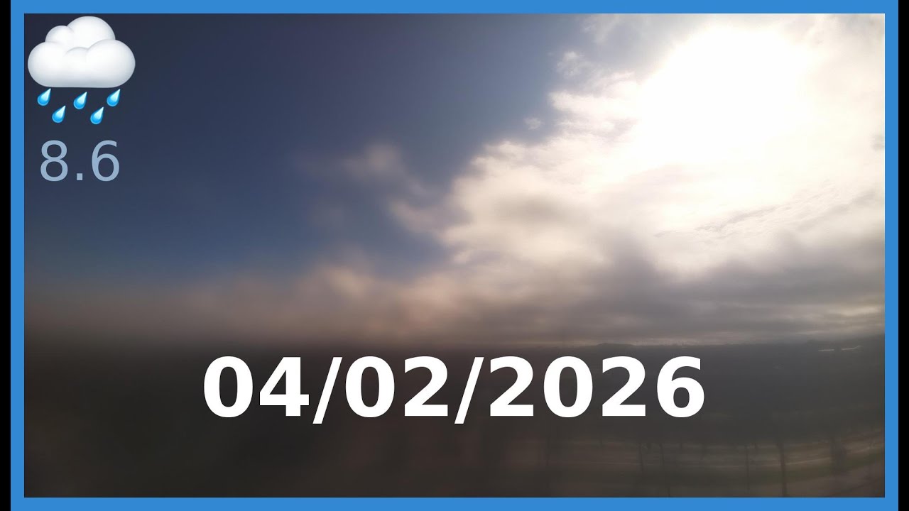 Time-Lapse diario Madrid del 04-02-2026 en un minuto #frio #lluvia