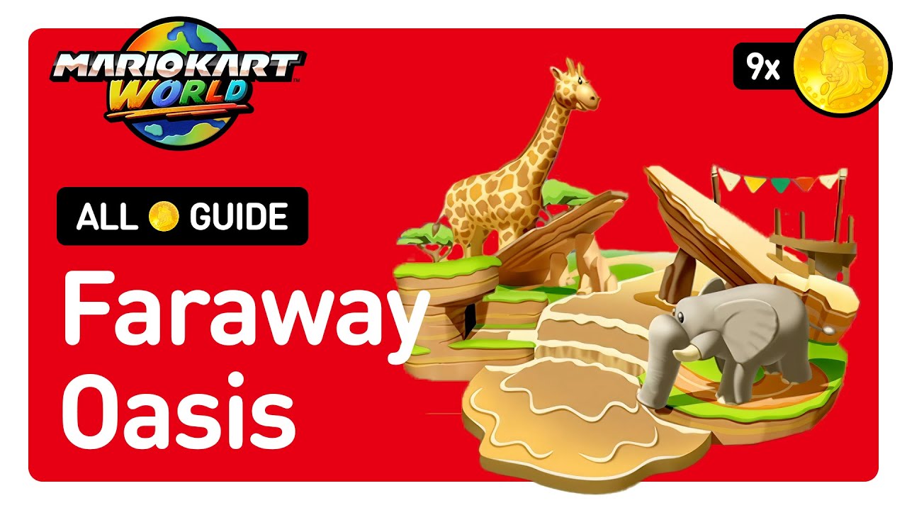 Mario Kart World - All Peach Medallion Locations in Faraway Oasis - 100% Completion Guide