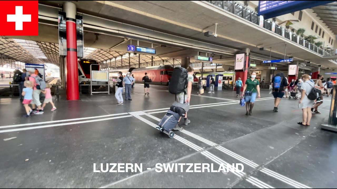 Lucerne Railway Station in Switzerland, Summer [4K HDR]