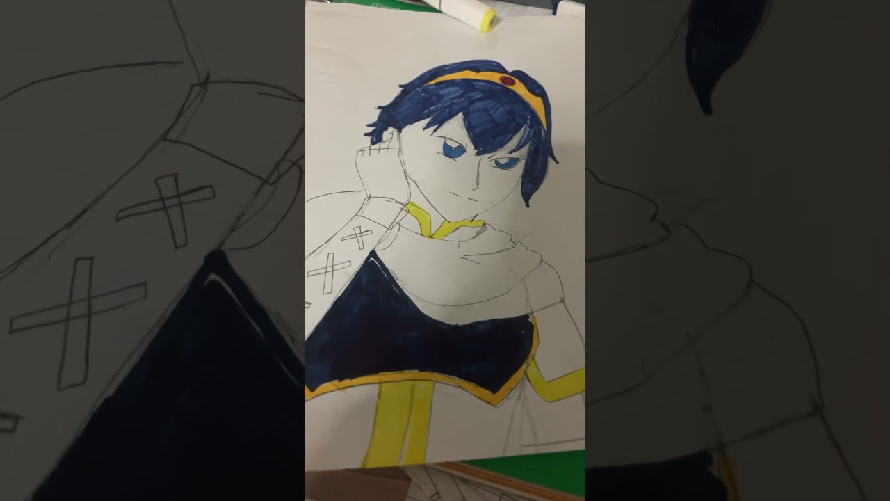 Drawing marth from fire emblem      